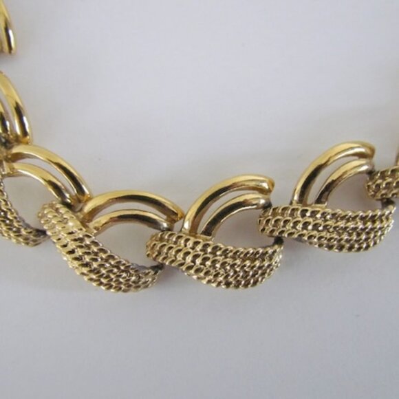 Vintage Chunky Napier Necklace Link Gold Tone Signed - Picture 9 of 9